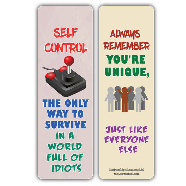 Creanoso Motivational Jokes One Liners Bookmarks Series 2 (30-Pack) â€“ Six Assorted Bulk Pack Book Page Clippers â€“ Great Stocking Stuffers Gifts for Men, Women, Book Readers â€“ Unique Token Giveaways