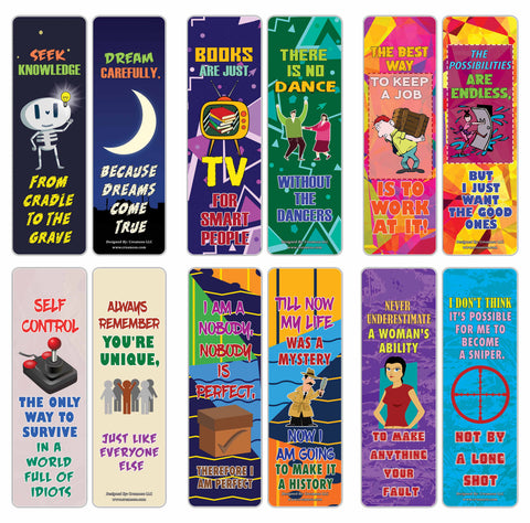 Creanoso Motivational Jokes One Liners Bookmarks Series 2 (30-Pack) â€“ Six Assorted Bulk Pack Book Page Clippers â€“ Great Stocking Stuffers Gifts for Men, Women, Book Readers â€“ Unique Token Giveaways