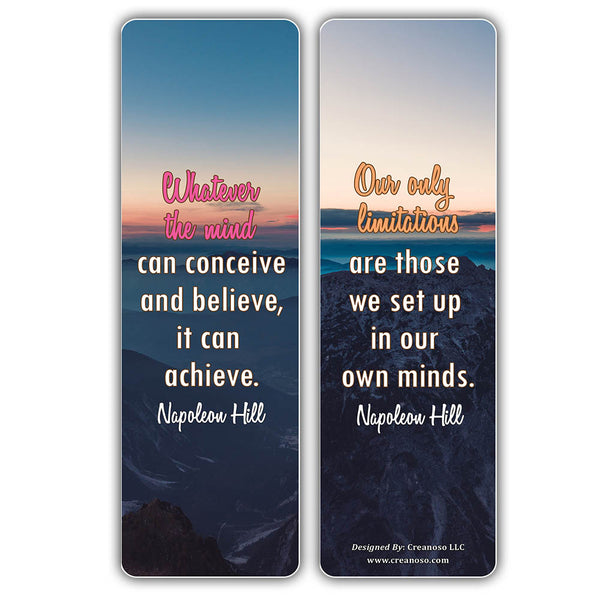 Creanoso Entrepreneurship Success Inspirational Quotes Bookmarks - Cool Unique Gift Token Giveaways