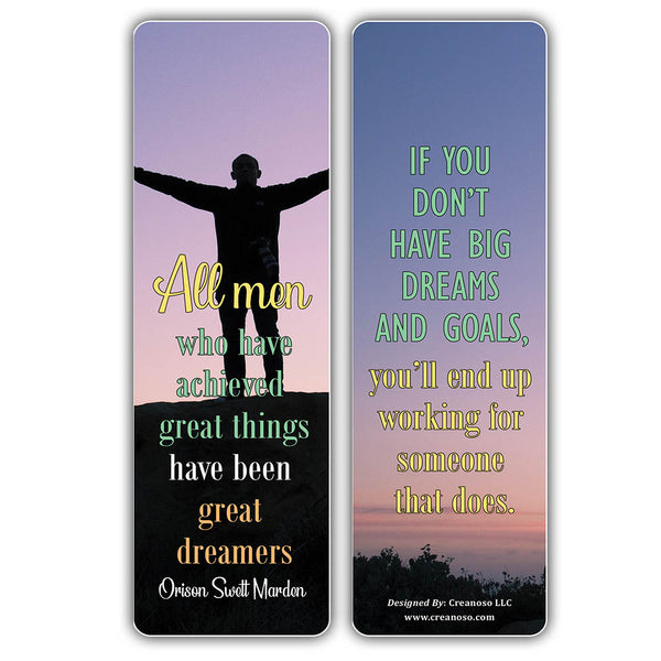 Creanoso Entrepreneurship Success Inspirational Quotes Bookmarks - Cool Unique Gift Token Giveaways