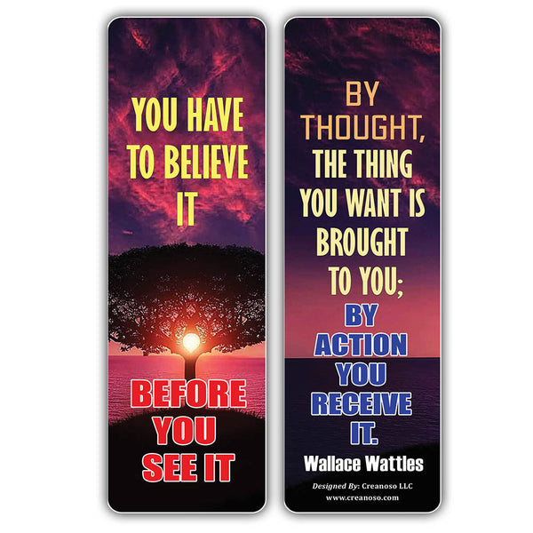 Creanoso Entrepreneurship Success Inspirational Quotes Bookmarks - Cool Unique Gift Token Giveaways