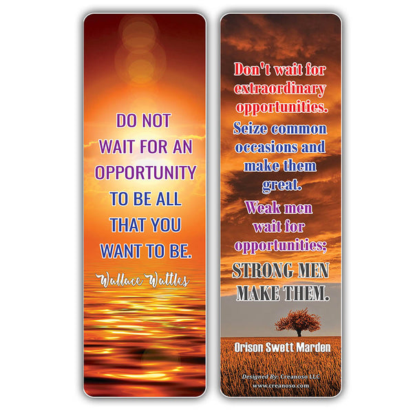 Creanoso Entrepreneurship Success Inspirational Quotes Bookmarks - Cool Unique Gift Token Giveaways