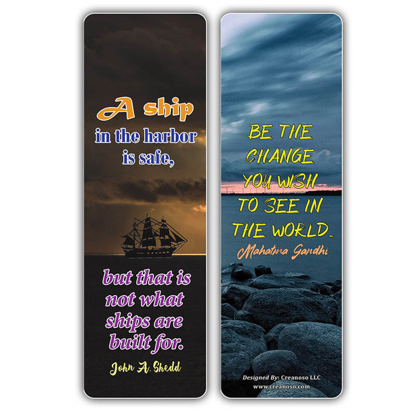Creanoso Entrepreneurship Success Inspirational Quotes Bookmarks - Cool Unique Gift Token Giveaways