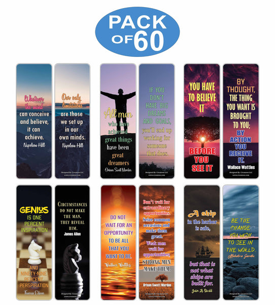 Creanoso Entrepreneurship Success Inspirational Quotes Bookmarks - Cool Unique Gift Token Giveaways