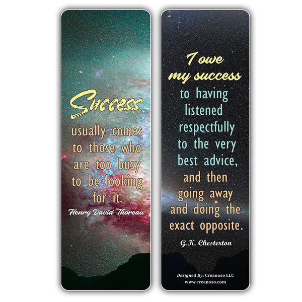 Creanoso Businessman Success Inspirational Quotes Bookmarks (30-Pack) â€“ Premium Gift Set for Adults â€“ Awesome Bookmarks Collection Set â€“ Gifts for Men, Women Leaders, Businessman, Executives