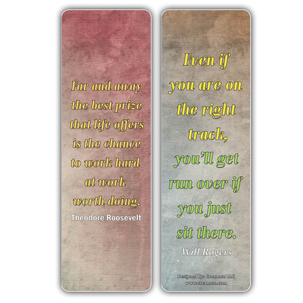 Creanoso Businessman Success Inspirational Quotes Bookmarks (30-Pack) â€“ Premium Gift Set for Adults â€“ Awesome Bookmarks Collection Set â€“ Gifts for Men, Women Leaders, Businessman, Executives