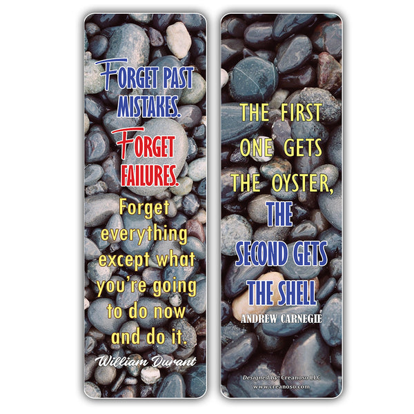 Creanoso Successful Businessman Quotes Bookmark Cards (60-Pack) Ã¢â‚¬â€œ Premium Gifts Bookmarks for Bookworm Ã¢â‚¬â€œ Stocking Stuffers for Men, Women, Managers, Leaders Ã¢â‚¬â€œ Wall Page Clippers