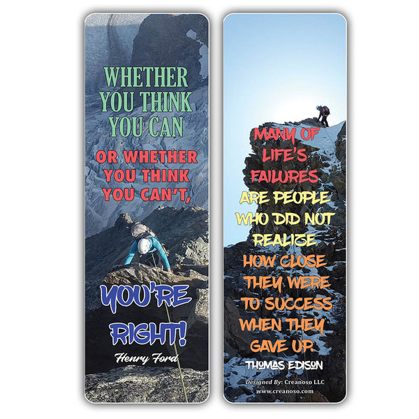 Creanoso Businessman Success Inspirational Quotes Bookmarks - Cool Unique Gift Token Giveaways