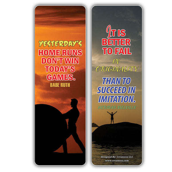 Creanoso Businessman Success Inspirational Quotes Bookmarks - Cool Unique Gift Token Giveaways