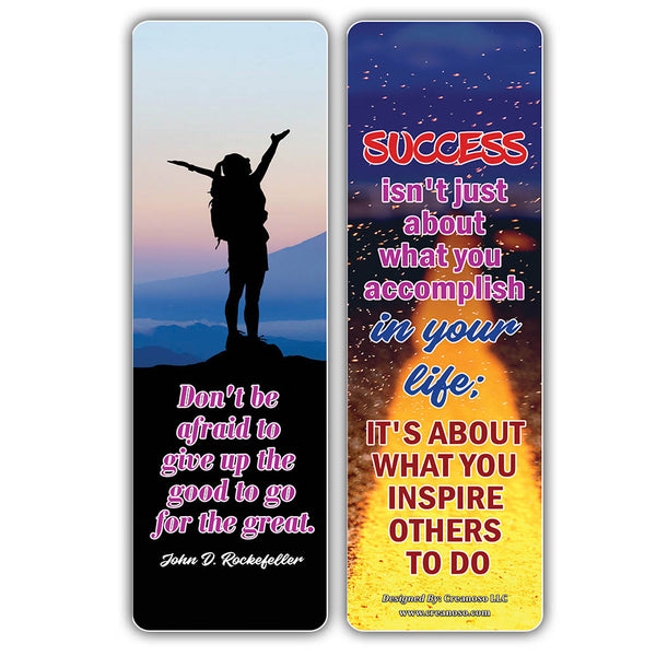 Creanoso Successful Businessman Quotes Bookmark Cards (60-Pack) Ã¢â‚¬â€œ Premium Gifts Bookmarks for Bookworm Ã¢â‚¬â€œ Stocking Stuffers for Men, Women, Managers, Leaders Ã¢â‚¬â€œ Wall Page Clippers