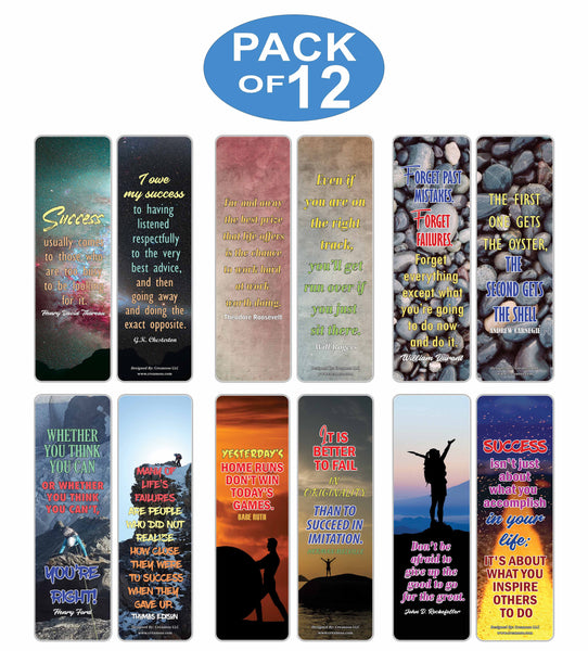 Creanoso Businessman Success Inspirational Quotes Bookmarks - Cool Unique Gift Token Giveaways