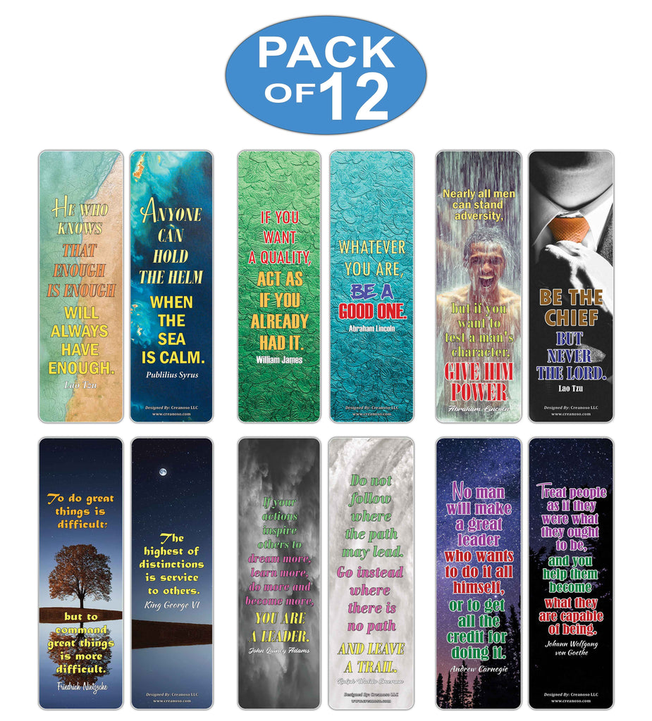Creanoso Successful Leadership Inspirational Quotes Bookmark Cards - S
