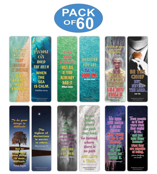 Creanoso Successful Leadership Inspirational Quotes Bookmark Cards - Stocking Stuffers Gifts for Book Readers