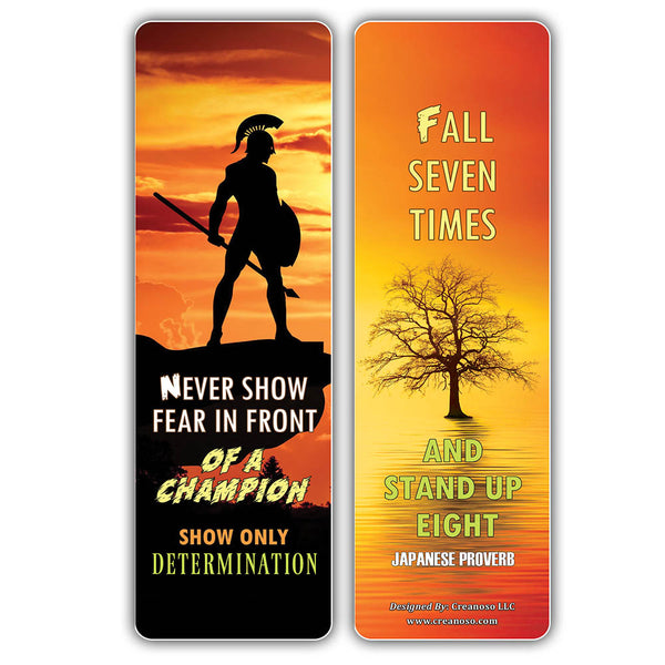 Creanoso Inspirational Quotes for Winners Sayings Bookmark Cards - Stocking Stuffers Gifts for Book Readers