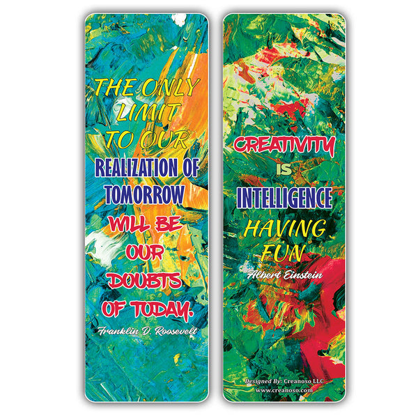 Creanoso Inspirational Quotes for Winners Sayings Bookmark Cards - Stocking Stuffers Gifts for Book Readers