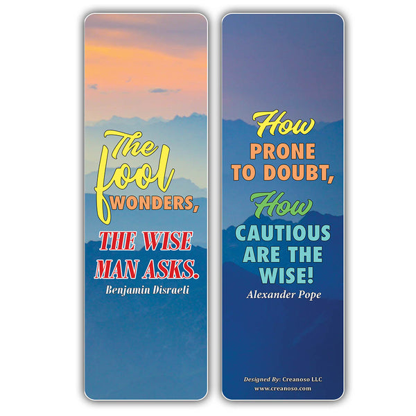 Creanoso Wise Man Motivational Quotes Bookmarks Series 2 - Awesome Stocking Stuffers Gifts for Book Readers