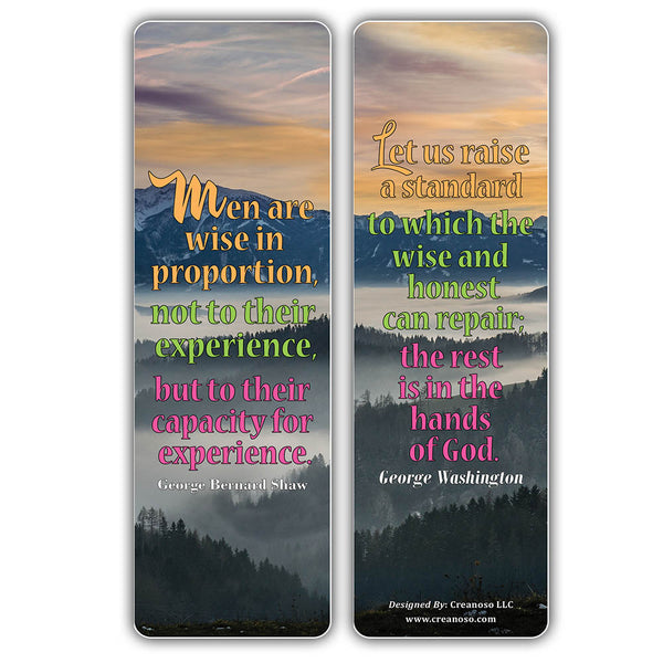 Creanoso Wise Man Motivational Quotes Bookmarks Series 2 - Awesome Stocking Stuffers Gifts for Book Readers
