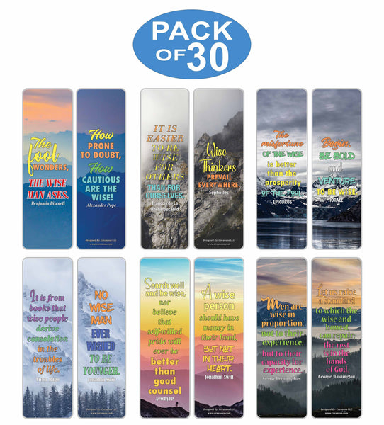 Creanoso Wise Man Motivational Quotes Bookmarks Series 2 - Awesome Stocking Stuffers Gifts for Book Readers