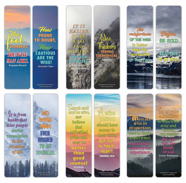 Creanoso Wise Man Motivational Quotes Bookmarks Series 2 - Awesome Stocking Stuffers Gifts for Book Readers