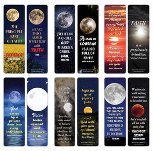 Creanoso Have Faith Quotes Moon Bookmarks (60-Pack) Ã¢â‚¬â€œ Great Party Favors Card Set Ã¢â‚¬â€œ Epic Collection Set Book Page Clippers Ã¢â‚¬â€œ Cool Gifts for Men, Women, Teens, Bookworms Ã¢â‚¬â€œ DIY Kit Ã¢â‚¬â€œ Teacher Rewards