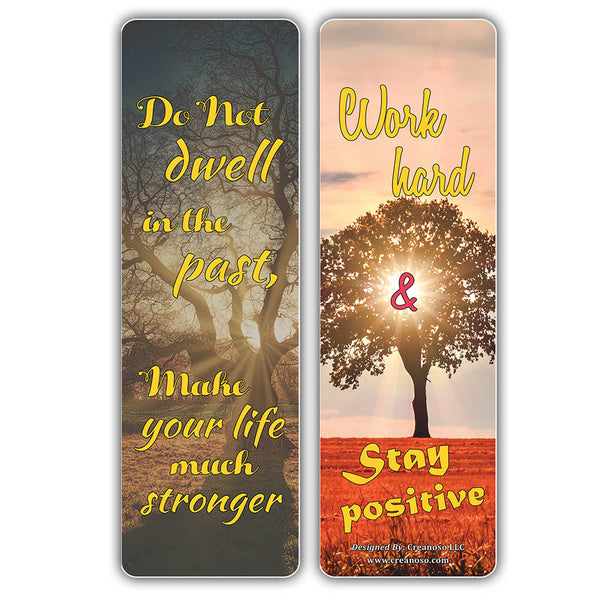 Creanoso Sun Light Stay Positive Quotes Bookmarks (30-Pack) â€“ Awesome Bookmarks for Bookworm, Bibliophiles â€“ Unique Book Reading Page Binders â€“ Stocking Stuffers Gifts Rewards Token Ideas
