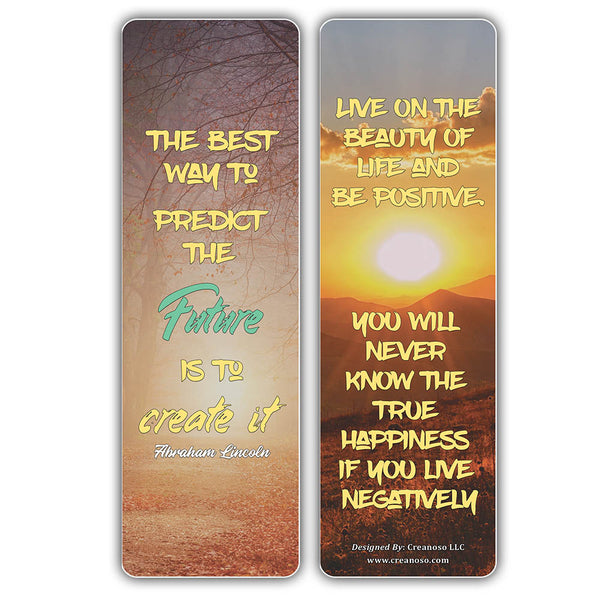 Creanoso Sun Light Stay Positive Quotes Bookmarks (30-Pack) â€“ Awesome Bookmarks for Bookworm, Bibliophiles â€“ Unique Book Reading Page Binders â€“ Stocking Stuffers Gifts Rewards Token Ideas
