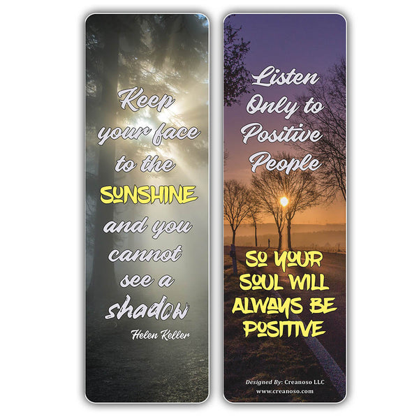 Creanoso Stay Positive Quotes Sun Bookmarks - Cool Party Favors DIY Kit - College Student Gifts