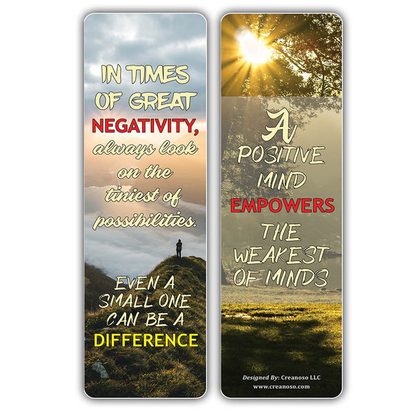 Creanoso Sun Light Stay Positive Quotes Bookmarks (30-Pack) â€“ Awesome Bookmarks for Bookworm, Bibliophiles â€“ Unique Book Reading Page Binders â€“ Stocking Stuffers Gifts Rewards Token Ideas