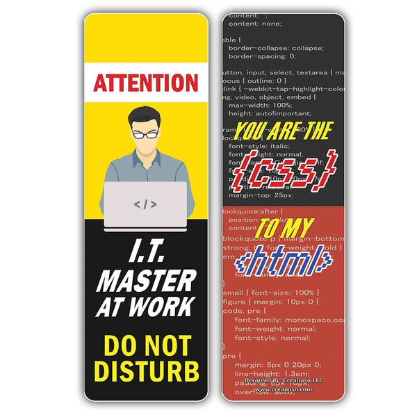 Creanoso Funny Techie Sayings Bookmarks - Cool Stocking Stuffers Gifts for Tech Lovers