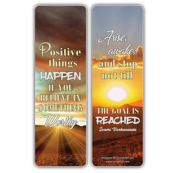Creanoso Sun Light Stay Positive Quotes Bookmarks (30-Pack) â€“ Awesome Bookmarks for Bookworm, Bibliophiles â€“ Unique Book Reading Page Binders â€“ Stocking Stuffers Gifts Rewards Token Ideas