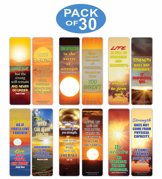 Creanoso Be Strong Quotes Sun Bookmarks - Cool Party Favors DIY Kit - College Student Gifts