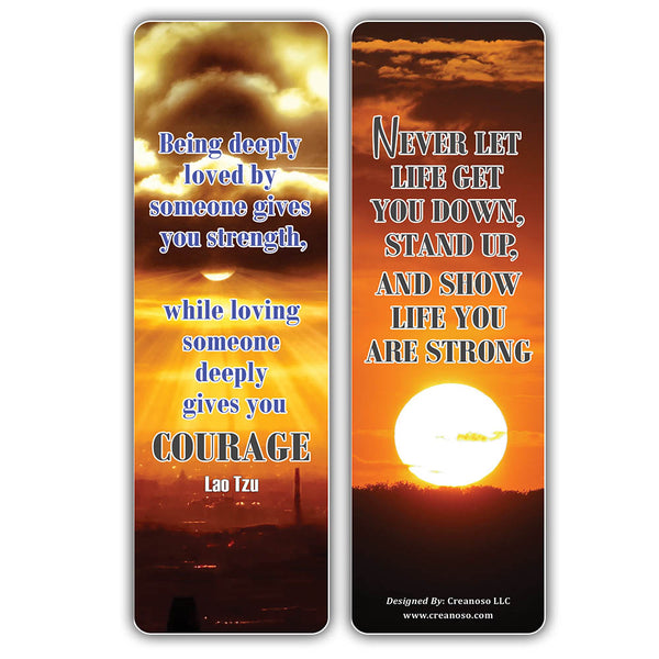 Creanoso Be Strong Quotes Sun Bookmarks - Cool Party Favors DIY Kit - College Student Gifts