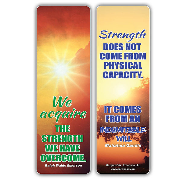 Creanoso Be Strong Quotes Sun Bookmarks - Cool Party Favors DIY Kit - College Student Gifts