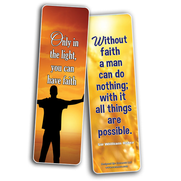 Creanoso Have Faith Inspirational Sayings Sun Bookmark Cards (12-Pack) â€“ Premium Gifts Bookmarks