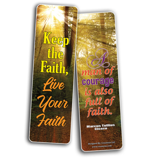 Creanoso Have Faith Inspirational Sayings Sun Bookmark Cards (12-Pack) â€“ Premium Gifts Bookmarks