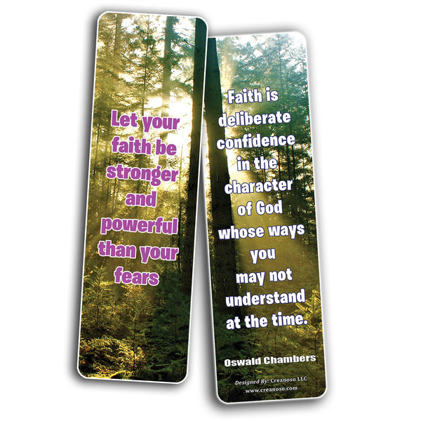 Creanoso Have Faith Inspirational Sayings Sun Bookmark Cards (12-Pack) â€“ Premium Gifts Bookmarks