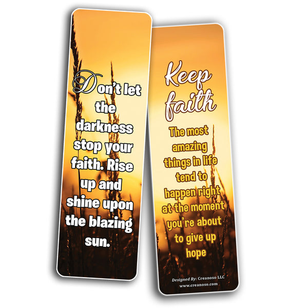 Creanoso Sun Light Have Faith Quotes Bookmarks (30-Pack) â€“ Awesome Bookmarks for Bookworm