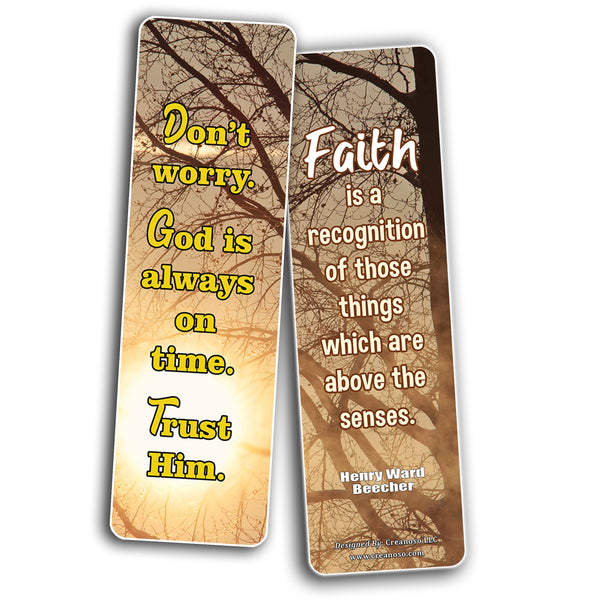 Creanoso Have Faith Inspirational Sayings Sun Bookmark Cards (12-Pack) â€“ Premium Gifts Bookmarks