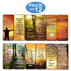 Creanoso Have Faith Inspirational Sayings Sun Bookmark Cards (12-Pack) â€“ Premium Gifts Bookmarks