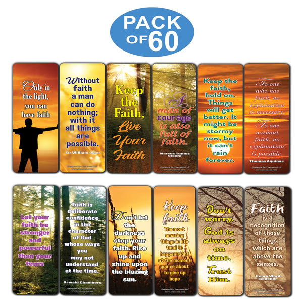 Creanoso Have Faith Quotes Sun Bookmarks (60-Pack) Ã¢â‚¬â€œ Great Party Favors Card Set Ã¢â‚¬â€œ Epic Collection Set Book Page Clippers Ã¢â‚¬â€œ Cool Gifts for Men, Women, Teens, Bookworms Ã¢â‚¬â€œ DIY Kit Ã¢â‚¬â€œ Teacher Rewards