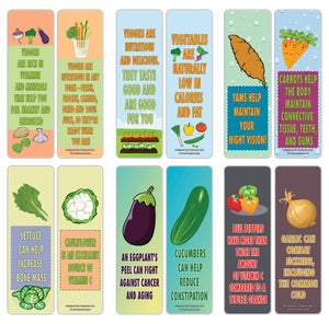 Creanoso Fun Reasons to Eat Vegetables Bookmarks (30-Pack) â€“ Awesome Learning Bookmarks for Children, Boys, Girls â€“ Unique Book Reading Page Binders â€“ Stocking Stuffers Gifts Rewards Token Ideas