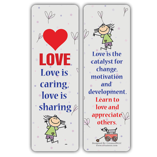 Creanoso Good Values Bookmarks for Kids Series 1 (30-Pack) â€“ Awesome Bookmarks for Young Bookworm â€“ Unique Book Reading Page Binders â€“ Stocking Stuffers Gifts Rewards Token Ideas