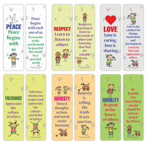 Creanoso Good Values Bookmarks for Kids Series 1 Bulk Pack (60-Pack) â€“ Great Party Favors Card Lot Set â€“ Epic Collection Set Book Page Clippers â€“ Cool Gifts for Children, Boys, Girls â€“ Teacher Rewards