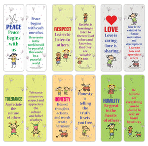 Creanoso Good Values Bookmarks for Kids Series 1 (30-Pack) â€“ Awesome Bookmarks for Young Bookworm â€“ Unique Book Reading Page Binders â€“ Stocking Stuffers Gifts Rewards Token Ideas