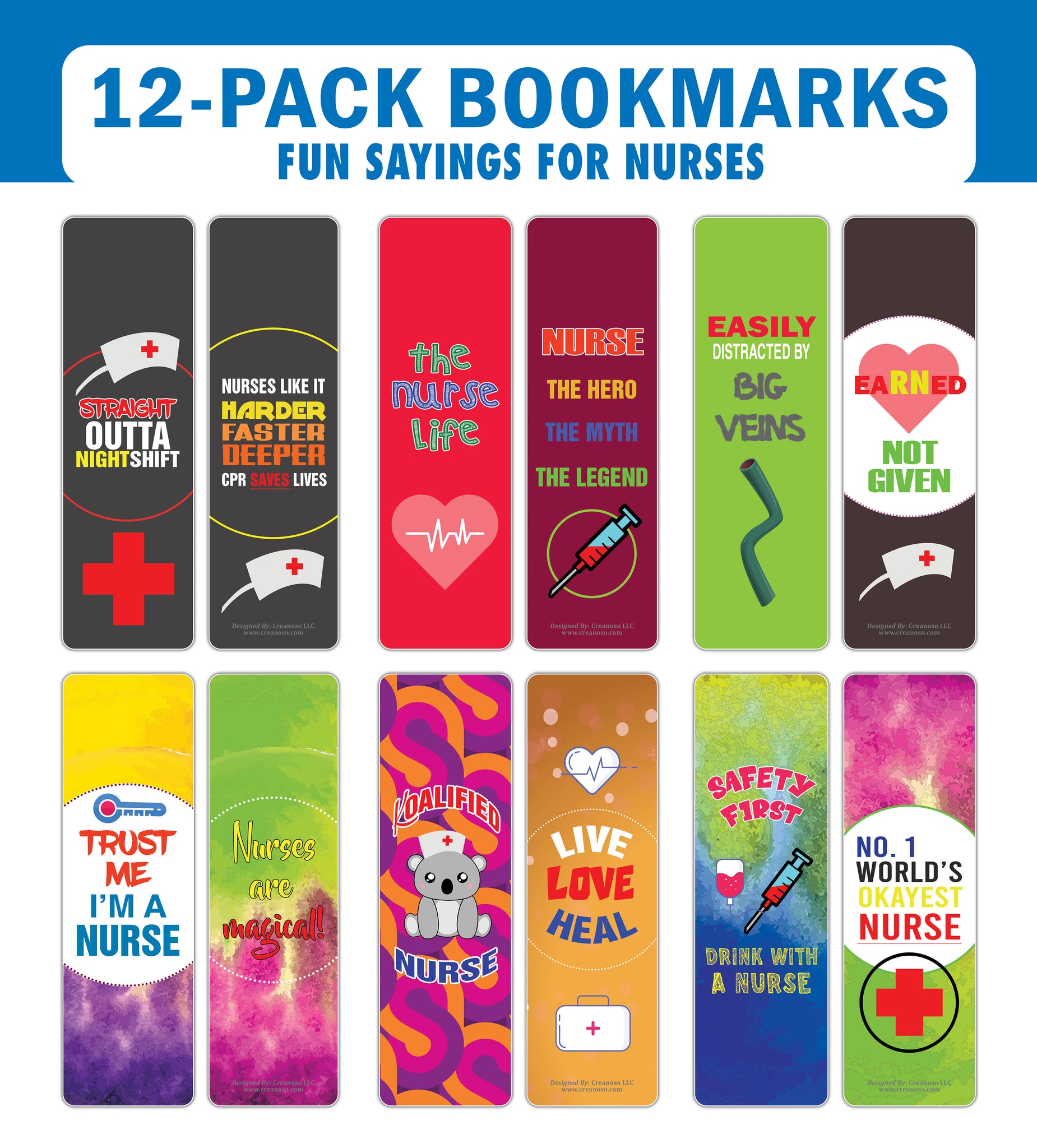 I am a Nurse Bookmarks (2-Sets X 6 Cards)