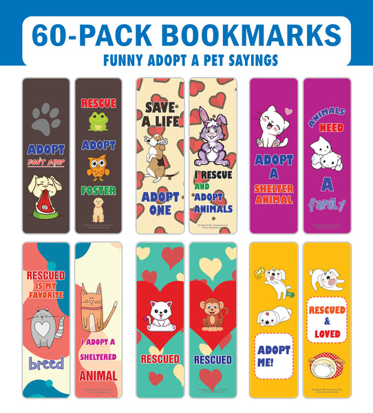 Adopt A Pet Bookmarks (10-Sets X 6 Cards)