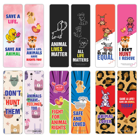 Animal Lives Matter Bookmarks (10-Sets X 6 Cards)