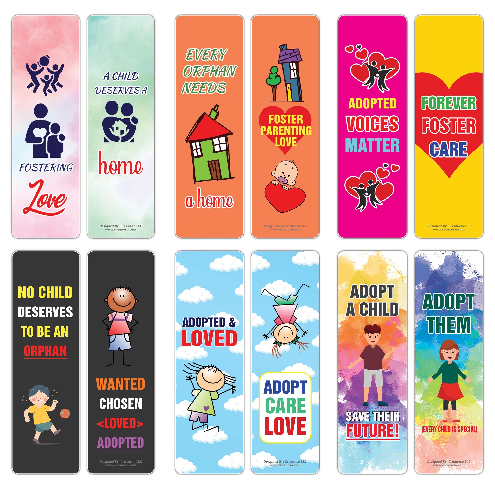 Foster Parent Bookmarks (5-Sets X 6 Cards)