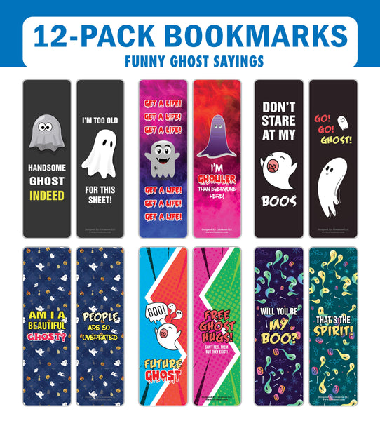 Funny Ghost Sayings Bookmarks (2-Sets X 6 Cards)