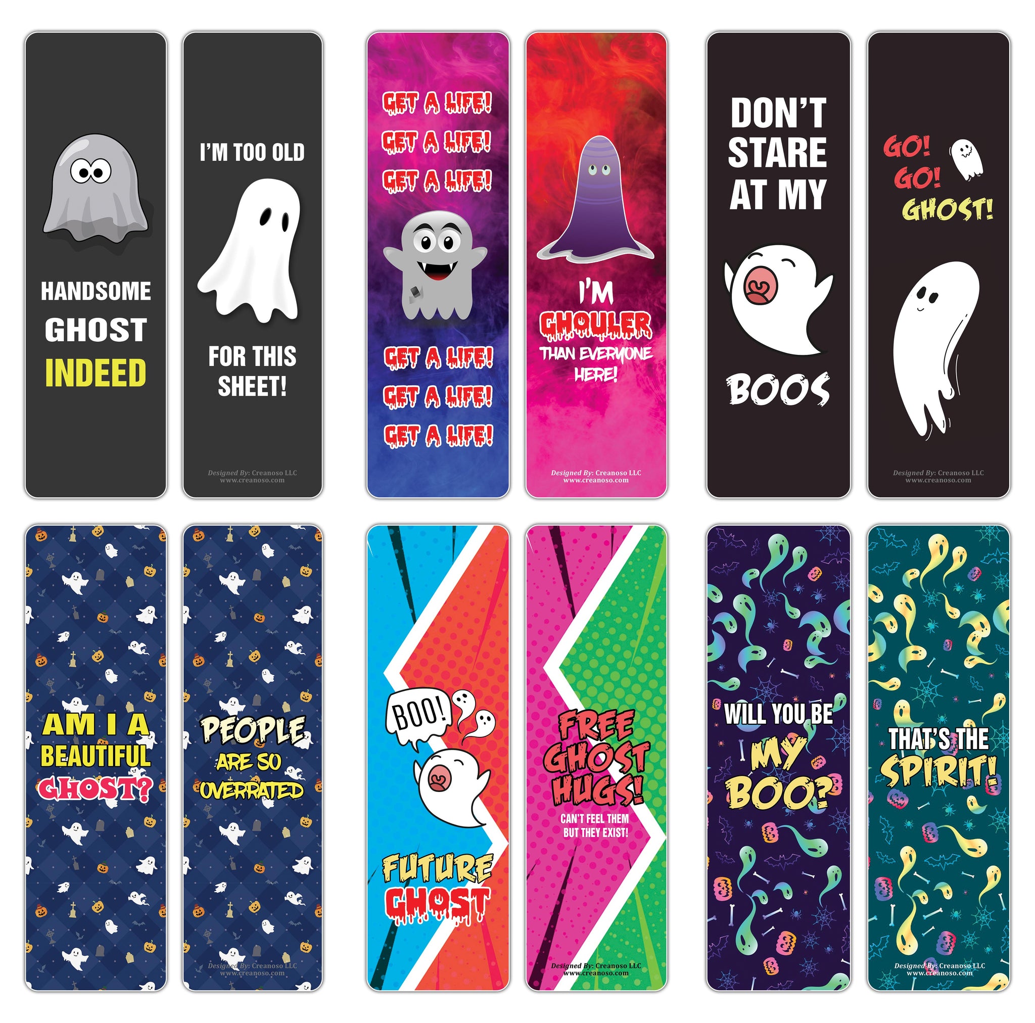 Funny Ghost Sayings Bookmarks (5-Sets X 6 Cards)